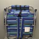 Yestomo Beach Chairs for Adults Heavy Duty, Compact Portable Lay Flat Folding Chair with Backpack Straps and Large Cooler Pouch, Support to 350LBS (Stripes_Blue&Cyan), 12.6" X 20.5" X 26.5"
