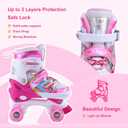 Roller Skates for Kids Girls Toddlers Beginners, 4 Size Adjustable Light Up Wheels Roller Skates for Girls Youth, Medium
