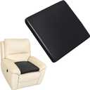 FUANGUI Recliner Cushions for Elderly, Waterproof PU Leather Seat Cushion, 20X20X3 Inch Foam Curved Edge Large Square Chair Cushion for Armchair, Office Chair, Pain Pressure Relief - Black