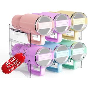 Reusable Stackable with Handle Compartment Water Bottle Tumbler Organizer for Stanley 40oz with Handle Cup, Larger Holder Stanley Cup Accessories for Pantry, Cabinet & Kitchen Organization and Storage