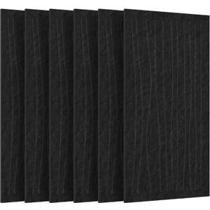 Acoustic 6 Pack Soundproof wall Shape Cutting Panels, 47.2 x 23.6 x 0.4 Self-Adhesive Noise Reduction Wall Panels for Office, Home Theater, Recording Studiol,Black