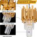 Gold Crystal Pendant Light 1-Light Mini Modern Luxury Crystal Pendant Light for Dining Room, Bedroom, Kitchen, Living Room