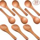 30 Pcs Small Wooden Spoons, 3. 5 Inch Mini Wood Natural Spoons for Jars Tasting Condiments Salt Sugar Coffee Tea Honey Spices, Tiny Wooden Teaspoons for Kitchen Supplies(Light Brown)