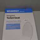 WSSROGY Toilet seat Elongated with Slow Close Hinges, Four Bumpers Never Loosen and Easily Remove, Two Sets of Parts, Plastic, White