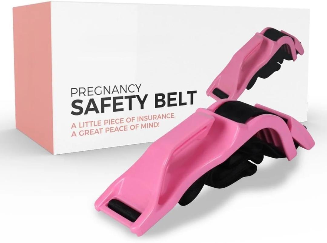 Mimibelt Car Seat Belt Cover for Pregnancy Universal Seatbelt Shoulder Pad Set and Seat Cushion Interior Accessories for Improve Comfort (Pink)