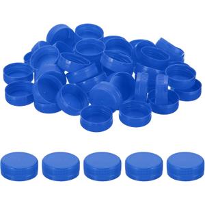 PATIKIL 38mm/1.5" Inner Plastic Bottle Cap, 100Pcs Replacement Screw Bottle Cap Storage Jug Lids for Craft DIY Juice Water Milk, Blue