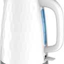 BLACK+DECKER 1.7L Cordless Electric Kettle, KE1560W, Premium Texture, Water Window, Rapid Boil, Auto Shutoff, White
