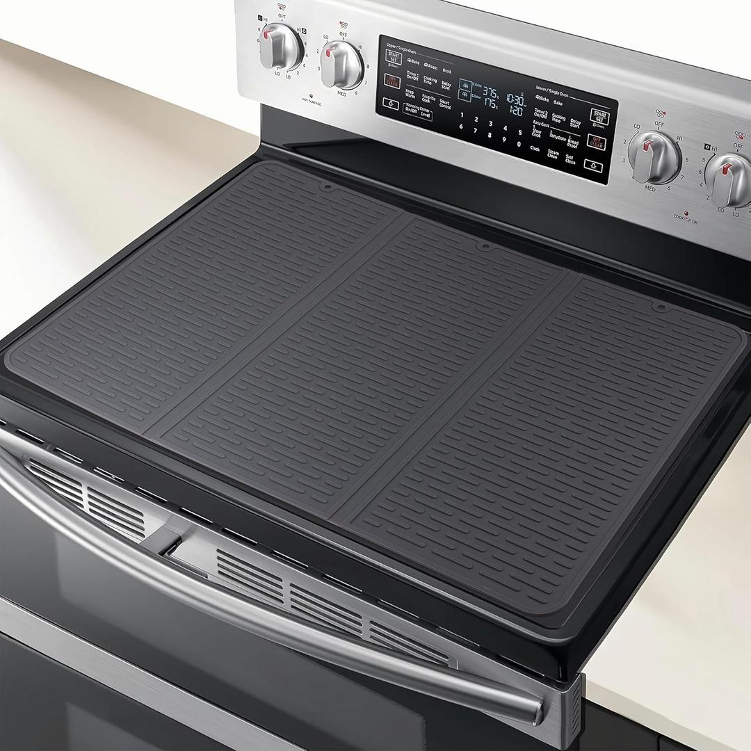 Stove Top Cover for Electric Stove - 3-Foldable Glass Top Stove Cover Protector, Ceramic Flat Top Stove Cover, Induction Cooktop Protector, Oven Cover, Dish Drying Mat 28" x 20"