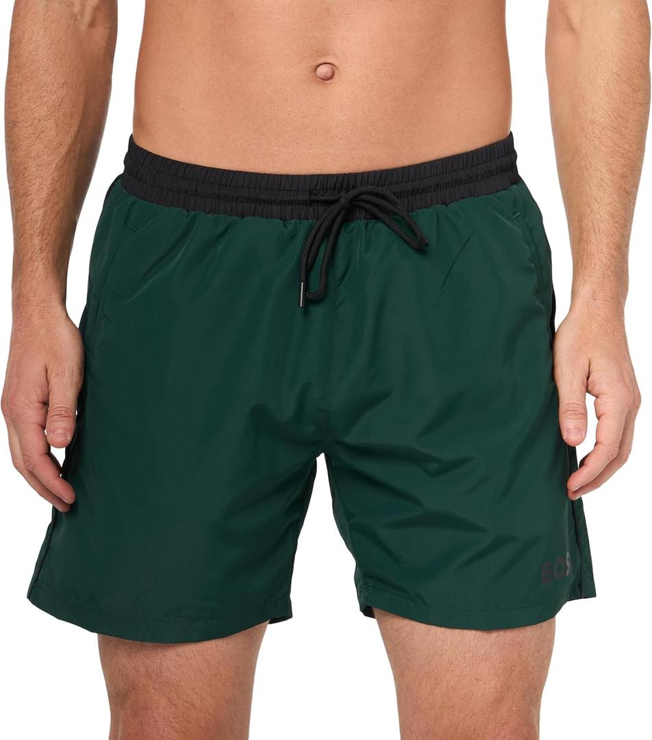 BOSS Men's Starfish 6" Swim Trunks (Large, Pine Tree Green)