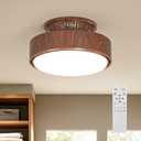 Bladeless Ceiling Fan with Lights, 11" Small Flush Mount Fandelier, Modern Farmhouse Enclosed Ceiling Fan Light with Remote, Dimmable LED Chandelier Fan for Bedroom Kitchen Kids' Room, D11"