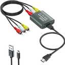 RCA to HDMI Converter, AV to HDMI for Xbox,PS One,PS2,PS3,N64,Wii,VCR,VHS,STB,Blue-Ray DVD Players,TV, 720p,1080p, Support PAL, NTSC, SECAM, Plug and Play, 5V Power, 22 Pins, 8 Channels
