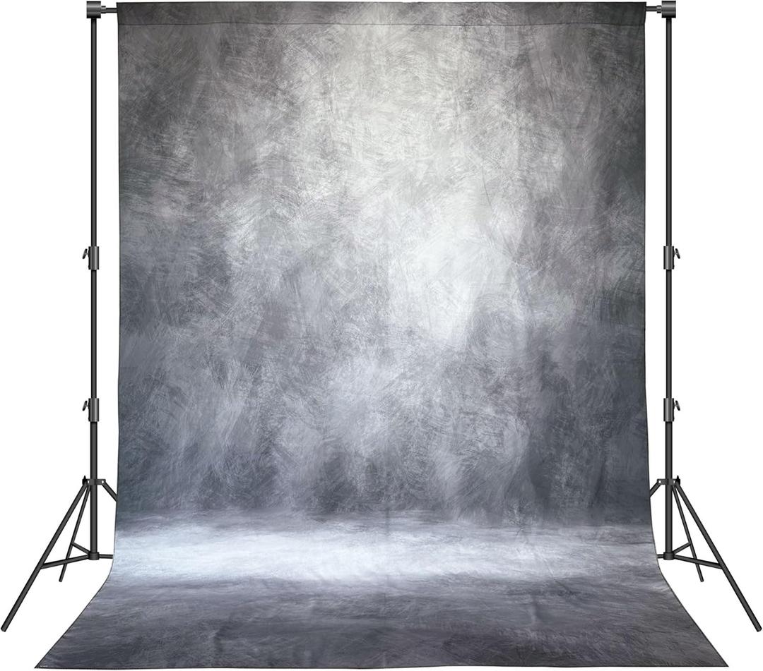 Abstract Professional Photography Backdrop for Portrait Photo Props Booth Background Photoshoot Studio with Polyester Fabric Roller Pocket on Top (8x10ft,Grey,No Stand)