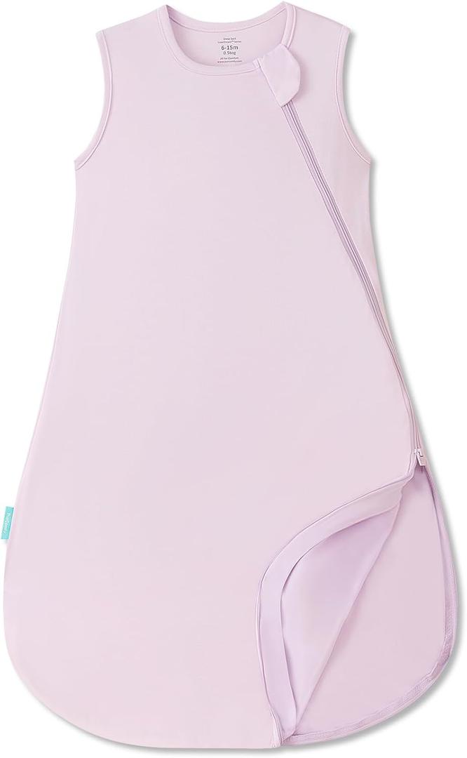 PurComfy Supersoft Sleep Sack 0.5 TOG, Premium Bamboo Viscose Sleeping Bag Thin Baby Wearable Blanket 2-Way Zipper Sleep Sack (6-15 Months, Lilac)