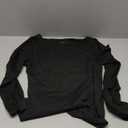 Trendy Queen Women's Boat Neck Tops Long Sleeve Shirts Casual Fitted Tee Shirts Solid Color Fall Basic Clothes (Black, Small)