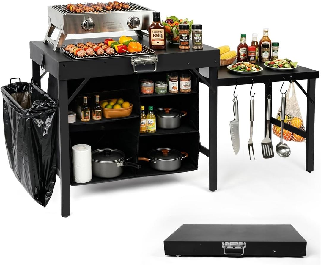Outdoor Cooking Station for Camping,Grill Table for Blackstone Griddle, 5ft/59in-Large