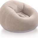 Realspring Inflatable Bean Bag Chairs for Adult Blow up Chairs Lazy Sofa Folding Portable Inflatable Chair for Movie Outdoor Room Bedroom Reading Camping(Coffee)