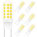 G8 LED Bulb Dimmable,4W (35W-40W Halogen Equivalent),Warm White 3000K,T4 JCD Type Bi-Pin Flat Base,120V 450LM Light Bulbs for Under Cabinet,Counter Lighting,Over The Range Microwave Hood,6-Pack