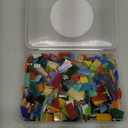 Lanyani 1050 Pieces Mixed Shapes Glass Mosaic Tiles for Crafts, Colorful Stained Glass Pieces for Mosaic Projects