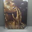 Daktenn Canvas Wall Art African American Women Wall Decor Black Woman Yellow Hair Beauty Abstract Painting Canvas Prints Living Room Bedroom Bathroom Home Decoration African Wall Art, 24"x32"