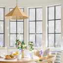 Stained Glass Window Privacy Film Static Cling Decorative Rainbow Window Film, No Adhesive UV Blocking Sun Cling for Bathroom, Bedroom, Glass Doors, Removable 3D Stone, 23.6 x 78.7 in
