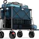 TIMBER RIDGE 400L Large Capacity Folding Double Decker Wagon with Brakes, 54" Extra Long Extender Wagon Cart, 450lbs Heavy Duty Collapsible Cart, All-Terrain Big Wheels for Camping, Sports, Shopping