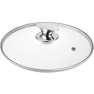 Tempered Glass Lid for Replacement, Clear Cover for Pans and Pots, 8, 9.5, 10.5, 11, 12, 12.5 Inch Lids for Cookware Cooking, Frying Pans, Skillets, Dutch Oven, Sauce Pan (12.6 In)