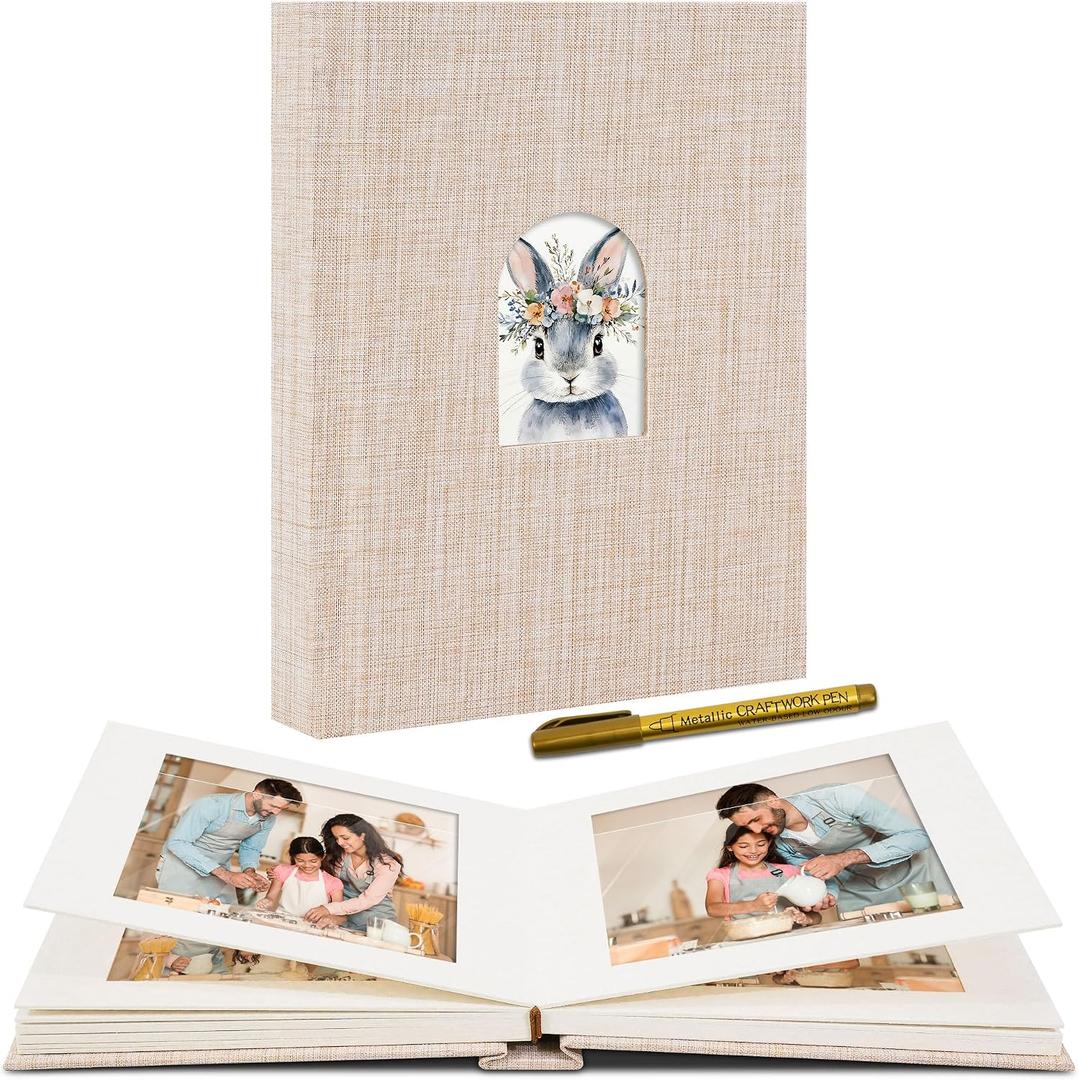 Premium Small Photo Album 4x6 with 20 Pockets, Linen Cover Memory Book with Writing Space Ideal for Wedding Photo Albums, Baby Books, and Travel Journals, Pink