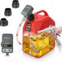 Gas Can Fuel Pump Portable - Gifts for Men, Fast 3.2 GPM Flow Rate, 51 Flexible Intake Hose, Tank Adapter, for Gasoline, Kerosene, Diesel, Non-Potables Gray