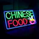 Chinese Food led Neon Sign LED Asian Food Business Neon Light Up Signs Wall Decor for Chinese Restaurant Decor (green and red)