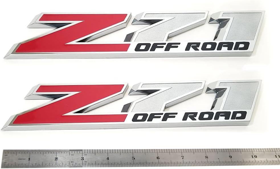2pack OEM 10 Inches Big Z71 Off Road Emblems Compatible with 2009-2018 Colorado Tahoe Silverado Sierra Suburban 2500Hd 3500Hd Offroad (Chrome Red)