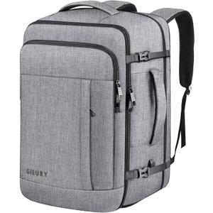 Carry On Backpack, Extra Large 40-50L Travel Backpack for Men & Women, Expandable Backpack For Airplanes, 17 Inch Laptop Backpack, Luggage Suitcase 40L Daypack Lightweight Business Weekender Bag, Grey