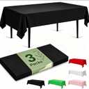 2 x Docoper Plastic Table Cloth Disposable 3 Pack 54x108 Inch Black Table Cover | Rectangular Table Cloth Leakproof Party Tablecloth Disposable Decorative for Weddings Picnic Shower Birthday Wedding BBQ, 54" X 108" Rectangle