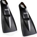 TYR FlexFins 2.0 Swim Fins Short Blade Training Fins for Swim Drills, Leg Strength, Technique & Flexibility Size men's 9-11 Women's 10,5-12,5 (Black)