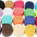 HOMSFOU 20 Rolls Knitted Elastic Bands 1.5cm Wide Stretchy Elastic for Clothing Diy and Crafts
