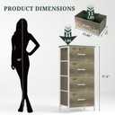 4 Drawers Dresser for Bedroom Fabric Storage Tower with Wooden Top, 11.8"D x 17.7"W x 37.4"H