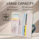 Ultra Slim RFID Wallet Women Thin Clutch Bifold Compact Long Womens Coin Wallet with Hollow Out Mandala PEACOCK BLUE