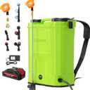 5.3 Gallon Battery Powered Backpack Sprayer,QGeeM 100 PSI 20L Electric Graden Sprayer Work,Weed Yard Sprayers with 21V Strong Battery,8 Nozzles,Telescopic Wand,2.6Ah Battery and Chargers Included