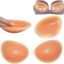 Sticky Silicone Bra Inserts Pads, Breast Enhancer Push Up Bra Inserts, Chicken Cutlets Bra Insert, Silicone Bra Padding Insert, Beige, 1 Pair