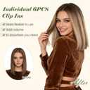 Benehair 6PCS 6 Clips In Human Hair Extensions Medium Brown Mix Dark Blonde Short Straight Mini Clip Ins Balayage Highlights Natural Clip On Hairpin Hairpiece For Women 12inch 33g #4P27