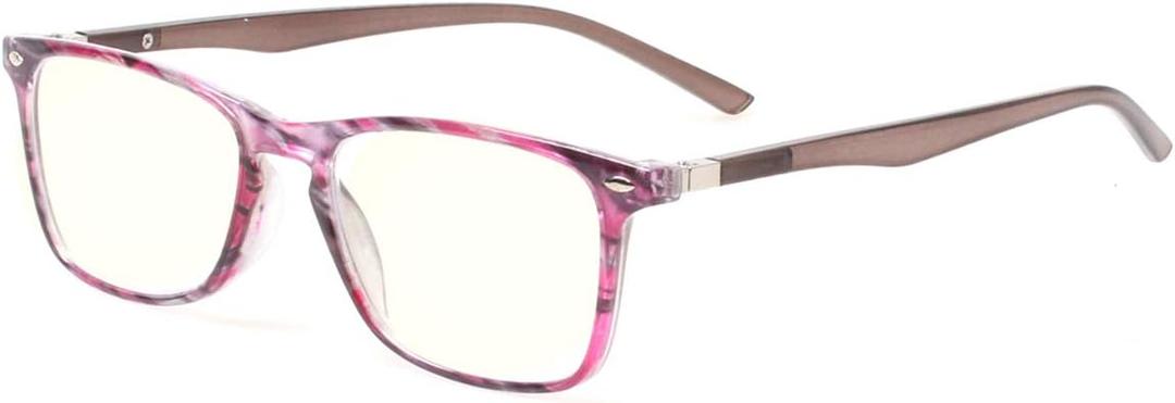 JOSCHOO Computer Reading Glasses Blue Light Blocking Readers Men and Women Glasses of Reading (Purple Stripe, 0.0)