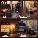 Havawish 6 Set Acrylic Candelabra Centerpieces 3 Arms with 18 LED Candles 42.5'' Floor Tall Candle Holders with Acrylic Shade Wedding Clear Table Candlesticks Stand Fit 0.8'' for Party