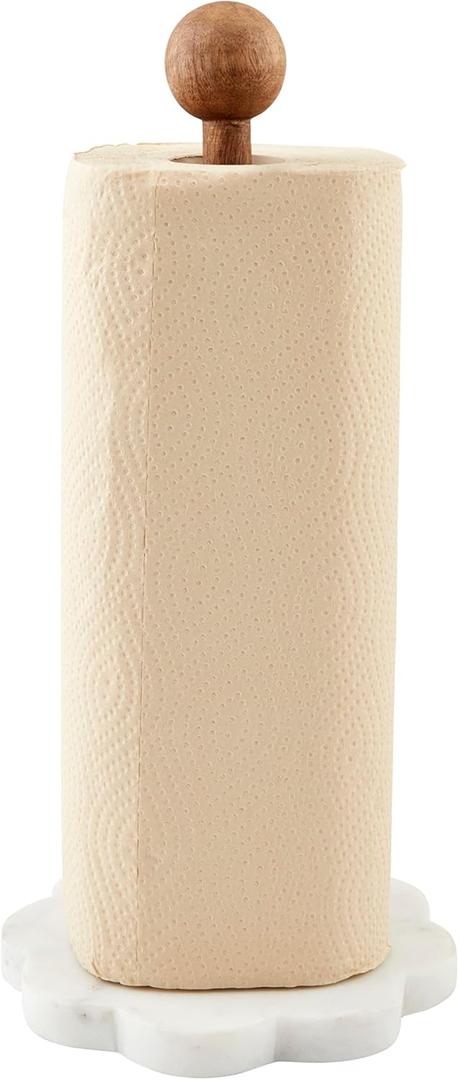 Mud Pie Paper Towel Holder, 13" x 6.5" Dia, White