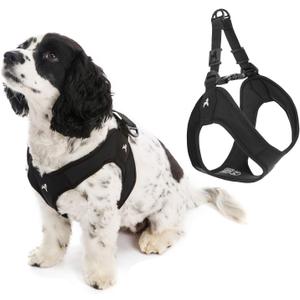 Gooby Escape Free Easy Fit Harness - Black, Large - No Pull Step-in Patented Small Dog Harness with Quick Release Buckle - Perfect On The Go No Pull Harness for Small Dogs or Medium Dog Harness (Large chest (20.25~24.75"))