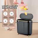 Supteron Bathroom Trash Can with Lid 3.1 Gallon Narrow Trash Can Small Plastic Trash Bin 12 Liter Rectangular Plastic Garbage Can with Press Type Lid for Bedroom Bathroom