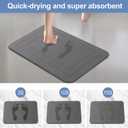 2 Pack Stone Bath Mat, Diatomaceous Earth Shower Mat, Non-Slip Super Absorbent Quick Drying Bathroom Kitchen Floor Mat (Grey, 24x15)