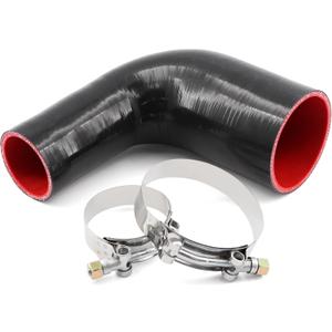 ID 2" to 3" 90 Degree Elbow Coupler Reducer Silicone Hose with 2 T-Bolt Clamps for Turbo/Intercooler/Intake Piping, Leg Length 102mm,Wall Thickness 5mm