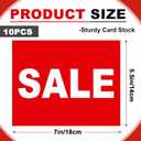 Feifeiya 10 Pcs 5.5 x 7 Inches Sale Signs Tags for Retail Store Card Stock Advertising Sale Sign Red White Print for Yard Garage Retail Store Outdoor Indoor Business Marketing Office, 2 pack