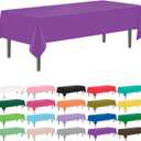 12 Pack Purple 54 x 108 Inch Disposable Plastic Tablecloths Rectangular Table Cloth Plastic Table Cover for Parties (Rectangle)