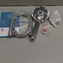 6-Setting Shower Head with Handheld, JDO High Pressure Hand held Shower Head, 4.7 Inch Chrome Detachable Showerhead Set with 59 Inch Stainless Steel Hose and Adjustable Showerhead Holder