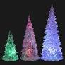 Beaupretty 3 Pieces Lighted Christmas Tree Figurine Color Changing LED Acrylic Holiday Tree Christmas Table Top Decoration for Centerpieces Window Desk Mantel Gift White